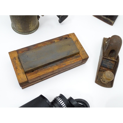 325 - A quantity of assorted items to include a carved wooden plaque depicting charging Cossacks / mounted... 