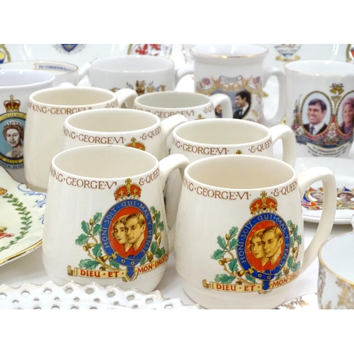 862 - A quantity of assorted commemorative / Coronation / souvenir mugs, beakers, plates. Various makers t... 