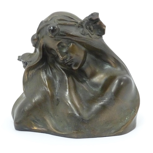 87 - A Bronzed Art Nouveau style figure. Approx. 5 1/2