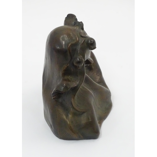 87 - A Bronzed Art Nouveau style figure. Approx. 5 1/2