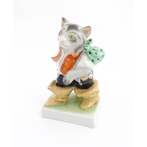 155 - A Herend pottery figure Puss in Boots model no. 5279. Marked under. Approx. 6