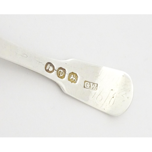 328 - A Geo IV silver caddy spoon with bright cut decoration hallmarked London 1820, maker George Wintle. ... 