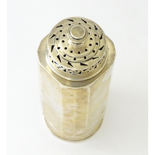 337 - An Art Deco silver caster, hallmarked London 1934 with jubilee mark, maker Goldsmiths silversmiths C... 