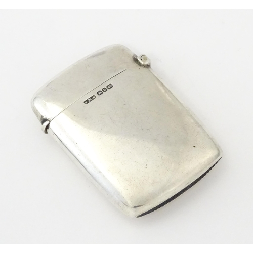 342 - A Victorian silver vesta case hallmarked Birmingham 1894, maker John Millward Banks . Approx. 2 1/4