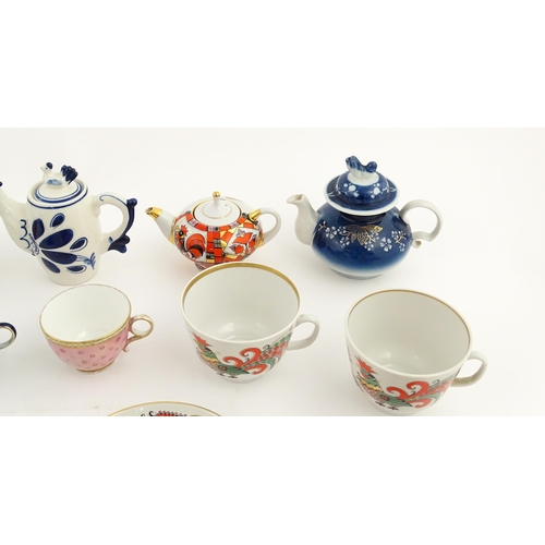 178 - A quantity of assorted Russian / Soviet Union ceramics to include a Lomonosov teapot designed by Lar... 