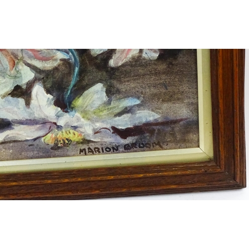 1866 - Marion Broom (1878-1962), Watercolour, A still life study of flowers in a glass vase. Signed lower r... 