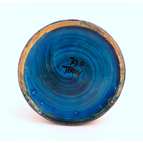 206 - An Italian Aldo Londi for Bitossi model of a boar with a blue glaze. Together with a matching Blue R... 