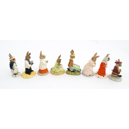 210 - A quantity of Royal Doulton Bunnykins models to include Nurse Bunnykins, Vicar Bunnykins, Chior Sing... 