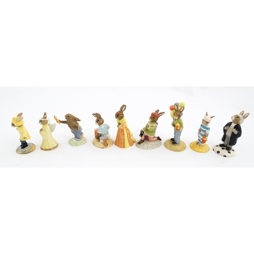 210 - A quantity of Royal Doulton Bunnykins models to include Nurse Bunnykins, Vicar Bunnykins, Chior Sing... 