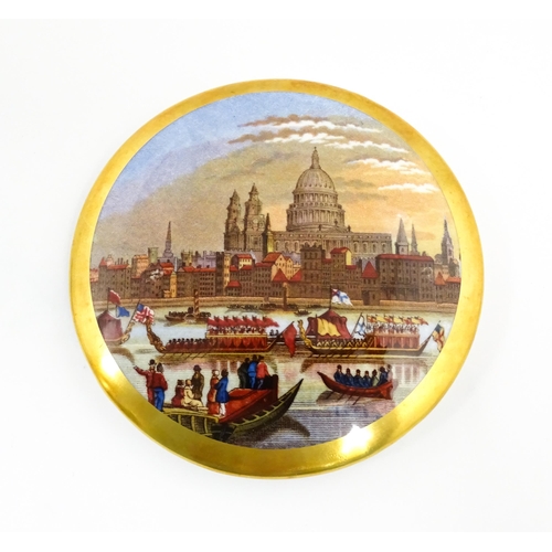 220 - Five Coalport limited edition pot lids after Prattware examples to include The Maid Servant, St Paul... 