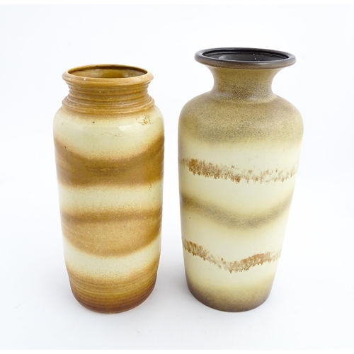 226 - Two large West German vases to include a Bay vase with tan and cream detail, marked under 630 / 40, ... 