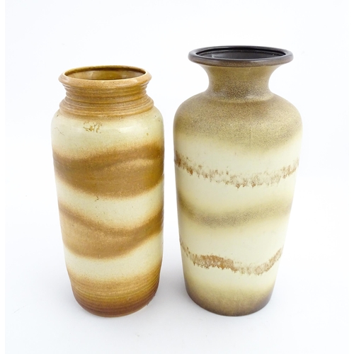 226 - Two large West German vases to include a Bay vase with tan and cream detail, marked under 630 / 40, ... 