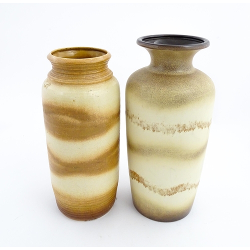 226 - Two large West German vases to include a Bay vase with tan and cream detail, marked under 630 / 40, ... 