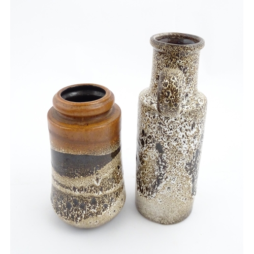 231 - Two West German vases to include a Scheurich example with loop handle and mottled glaze, marked unde... 