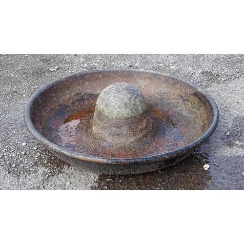 831 - Garden / Architectural: an early to mid 20thC cast iron circular trough pig feeder, approx 26