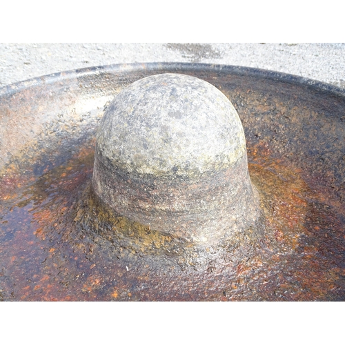 831 - Garden / Architectural: an early to mid 20thC cast iron circular trough pig feeder, approx 26