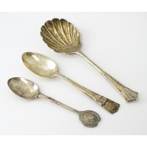 350 - A quantity of assorted silver items to include ice tongs hallmarked Sheffield 1912, maker Joseph Rod... 