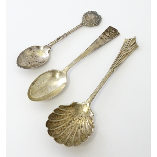 350 - A quantity of assorted silver items to include ice tongs hallmarked Sheffield 1912, maker Joseph Rod... 