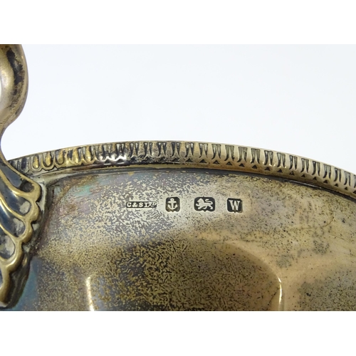 544 - A silver pedestal twin handled trophy cup / rose bowl hallmarked Birmingham 1921, maker Collingwood ... 