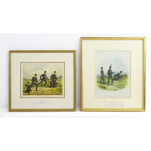 834 - Militaria : Two lithographs after Richard Simkin, depicting soldiers of the Kings Royal Rifle Corps ... 