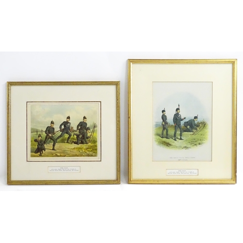 834 - Militaria : Two lithographs after Richard Simkin, depicting soldiers of the Kings Royal Rifle Corps ... 