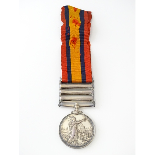 837 - Militaria , Boer War : a Queen's South Africa medal awarded to 6367 Pte H. Webb, Yorkshire Regiment,... 