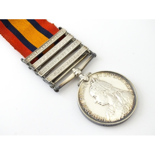 837 - Militaria , Boer War : a Queen's South Africa medal awarded to 6367 Pte H. Webb, Yorkshire Regiment,... 