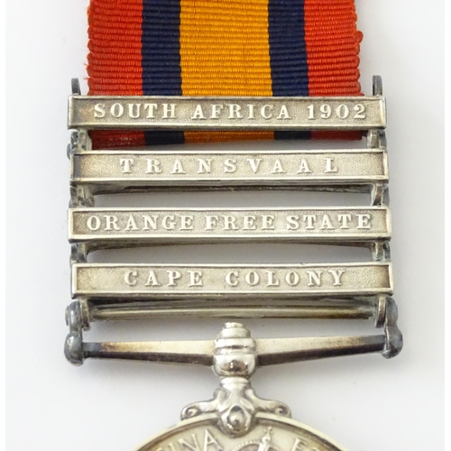 837 - Militaria , Boer War : a Queen's South Africa medal awarded to 6367 Pte H. Webb, Yorkshire Regiment,... 