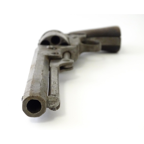 842 - Militaria : the major parts of a 19thC Colt model 1851 Navy .36 percussion revolver, the left grip s... 