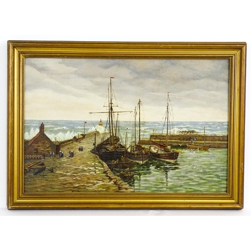 1660 - Manner of Robert Weir Allan (1852-1942), Marine School, Oil on canvas board, Home & Shelter, A harbo... 