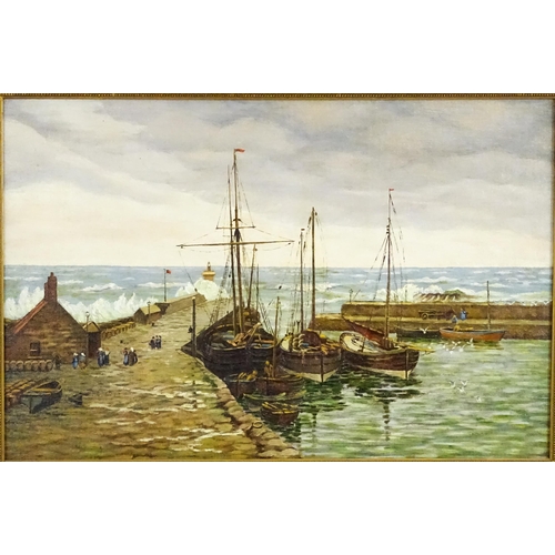 1660 - Manner of Robert Weir Allan (1852-1942), Marine School, Oil on canvas board, Home & Shelter, A harbo... 