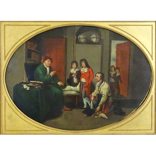 1663 - 18th century, English School, Oil on tin, Visiting the Scholar, An interior scene depicting a schola... 