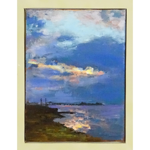 1669 - Roger Shapley, 21st century, Acrylic on canvas, Winter Sky at Dawn, Brighton. Ascribed verso. Approx... 