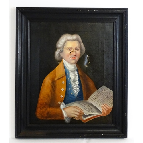 1676 - Late 19th / early 20th century, Oil on canvas, A portrait of a gentleman holding an anatomical book.... 