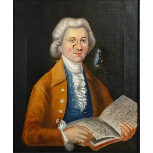 1676 - Late 19th / early 20th century, Oil on canvas, A portrait of a gentleman holding an anatomical book.... 