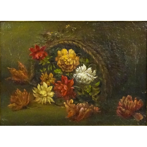 1679 - 19th century, Continental School, Oil on board, A pair of still life studies depicting flowers in a ... 