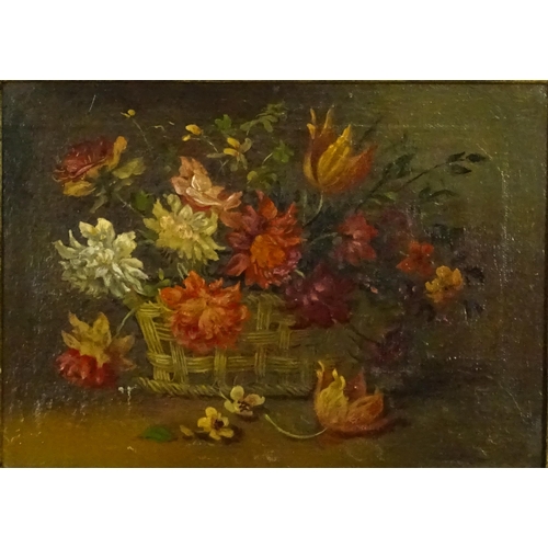 1679 - 19th century, Continental School, Oil on board, A pair of still life studies depicting flowers in a ... 