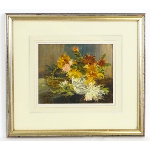 1680 - Ivan Taylor (b. 1946), Oil on board, Flowers in Baskets. Signed lower left and ascribed to label ver... 