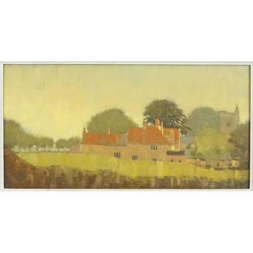 1681 - B. B. Nutt, 20th century, Oil on board, A view of the village of Calverton in Nottinghamshire. Signe... 