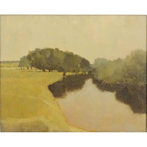 1682 - B. B. Nutt, 20th century, Oil on board, The River Ouse at Stanton Low in Buckinghamshire. Ascribed v... 