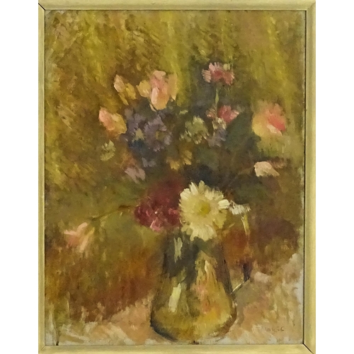 1683 - Mary Sarah Cohen, (1910-1991), Oil on canvas, A still life study depicting flowers in a vase. Signed... 