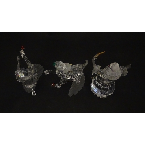 301 - Three Swarovski crystal figures from the Masquerade trilogy, Harlequin, Columbine and Pierrot, with ... 