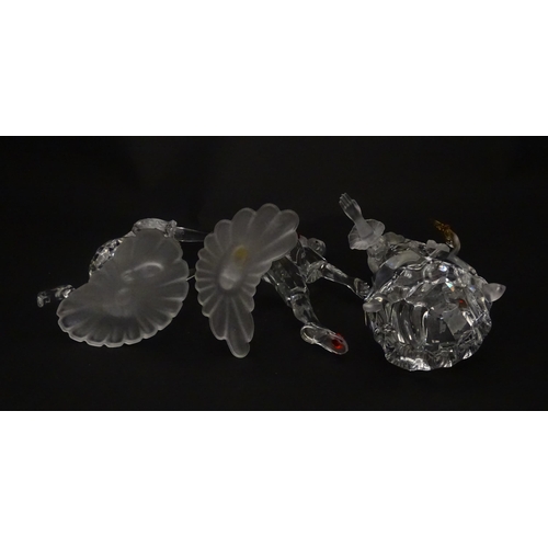 301 - Three Swarovski crystal figures from the Masquerade trilogy, Harlequin, Columbine and Pierrot, with ... 