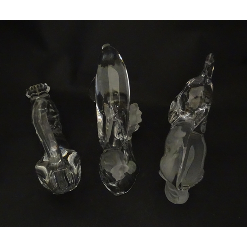 306 - Seven Lenox glass paperweights to include stretching cat, elephant, dolphin, seated cat, etc. Togeth... 