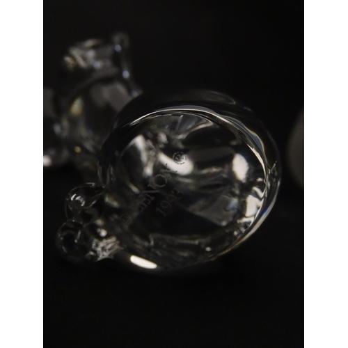 306 - Seven Lenox glass paperweights to include stretching cat, elephant, dolphin, seated cat, etc. Togeth... 