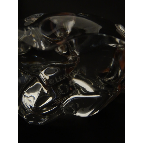 306 - Seven Lenox glass paperweights to include stretching cat, elephant, dolphin, seated cat, etc. Togeth... 