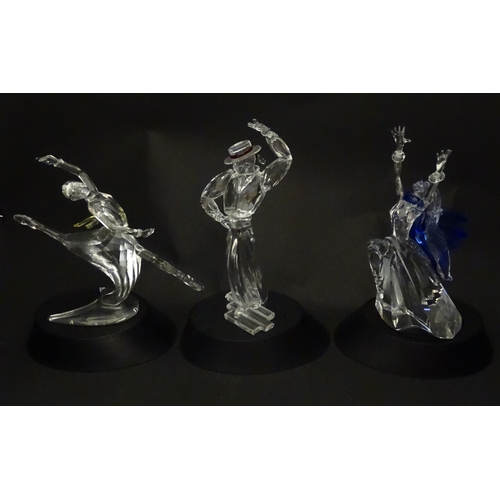 307 - Three Swarovski crystal figures from the Magic of the Dance trilogy comprising Anna, Antonio and Isa... 