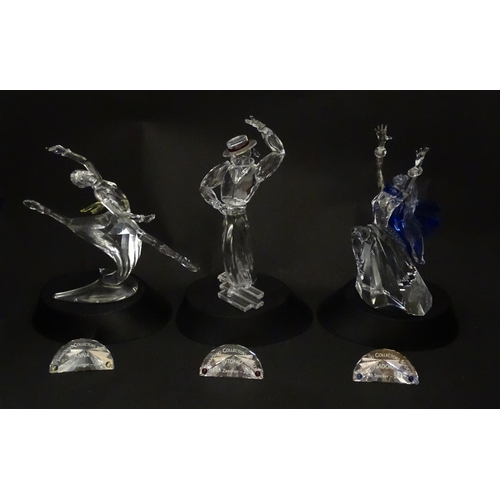 307 - Three Swarovski crystal figures from the Magic of the Dance trilogy comprising Anna, Antonio and Isa... 