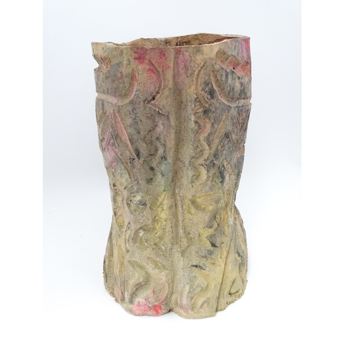 192 - A 20thC ceramic sculpture modelled as a female nude torso. Indistinctly signed W. Aman lower. Approx... 