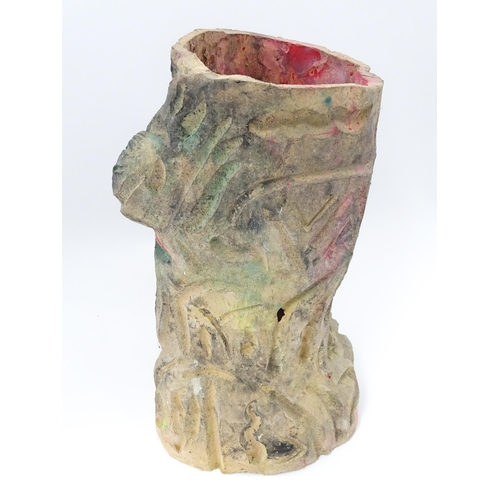 192 - A 20thC ceramic sculpture modelled as a female nude torso. Indistinctly signed W. Aman lower. Approx... 